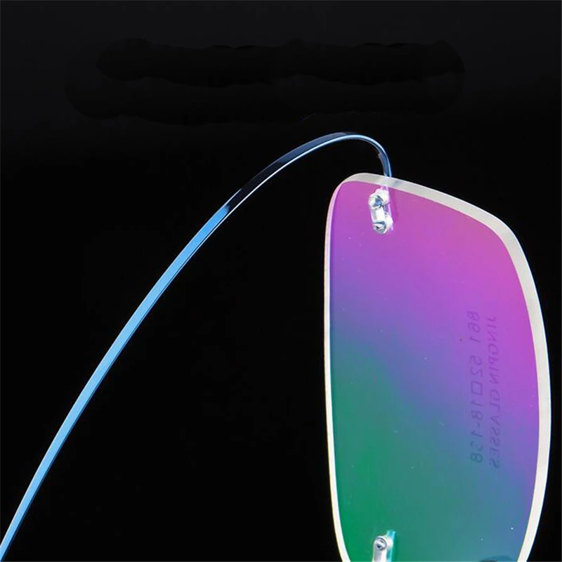 -1.0 -1.5 To -4.0 Ultralight Coating Frameless Finished Myopia Glasses Men Women Rimless Stainless Steel Leg Nearsight Glasses