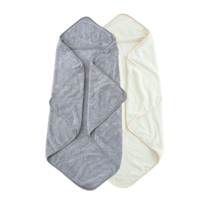 Hot-selling coral velvet baby bath towel children's hatted bath towel cloak newborn bath
