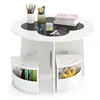 5 PCS Kids Table and Chair Set with Storage Stools for Activity-White