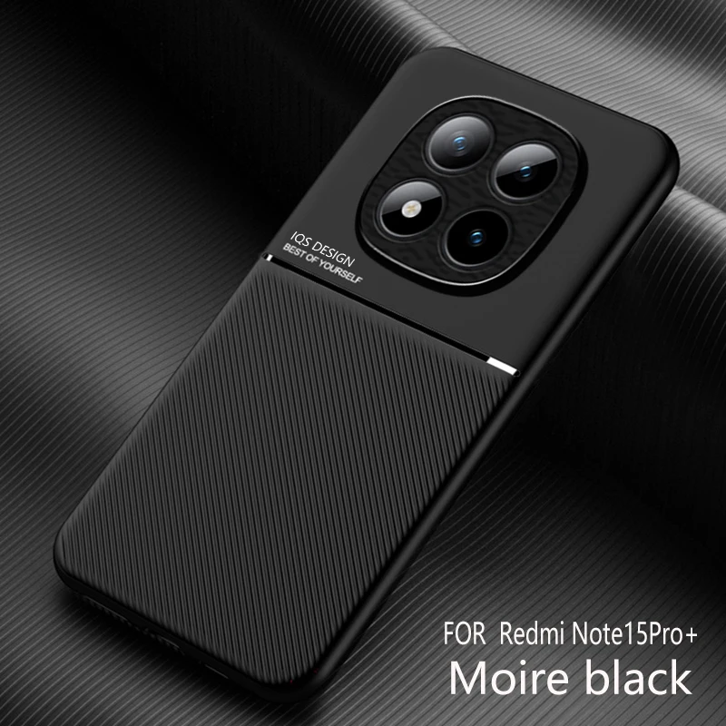 Luxury Soft Leather Phone Case with Car Magnetic Holder Back Cover