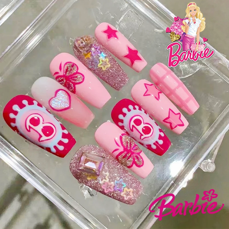 

Маникюрная пластина для ногтей серия аниме Miniso Барби, модная Изысканная ученическая девушка для макияжа, ежедневного исполнения, милый мультяшный дизайн