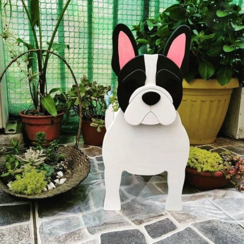 

PVC Pet Dog Potted Garden Flower Pot DIY Cute Animal Shaped Flower Planter Schnauzer Bulldog Poodle Yorkshire Pots Home Decor