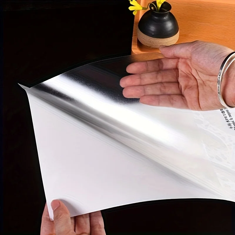 Papel adhesivo de vinilo imprimible para impresora de inyección de tinta, calcomanía transparente no impermeable, hojas autoadhesivas A4, 20 hojas