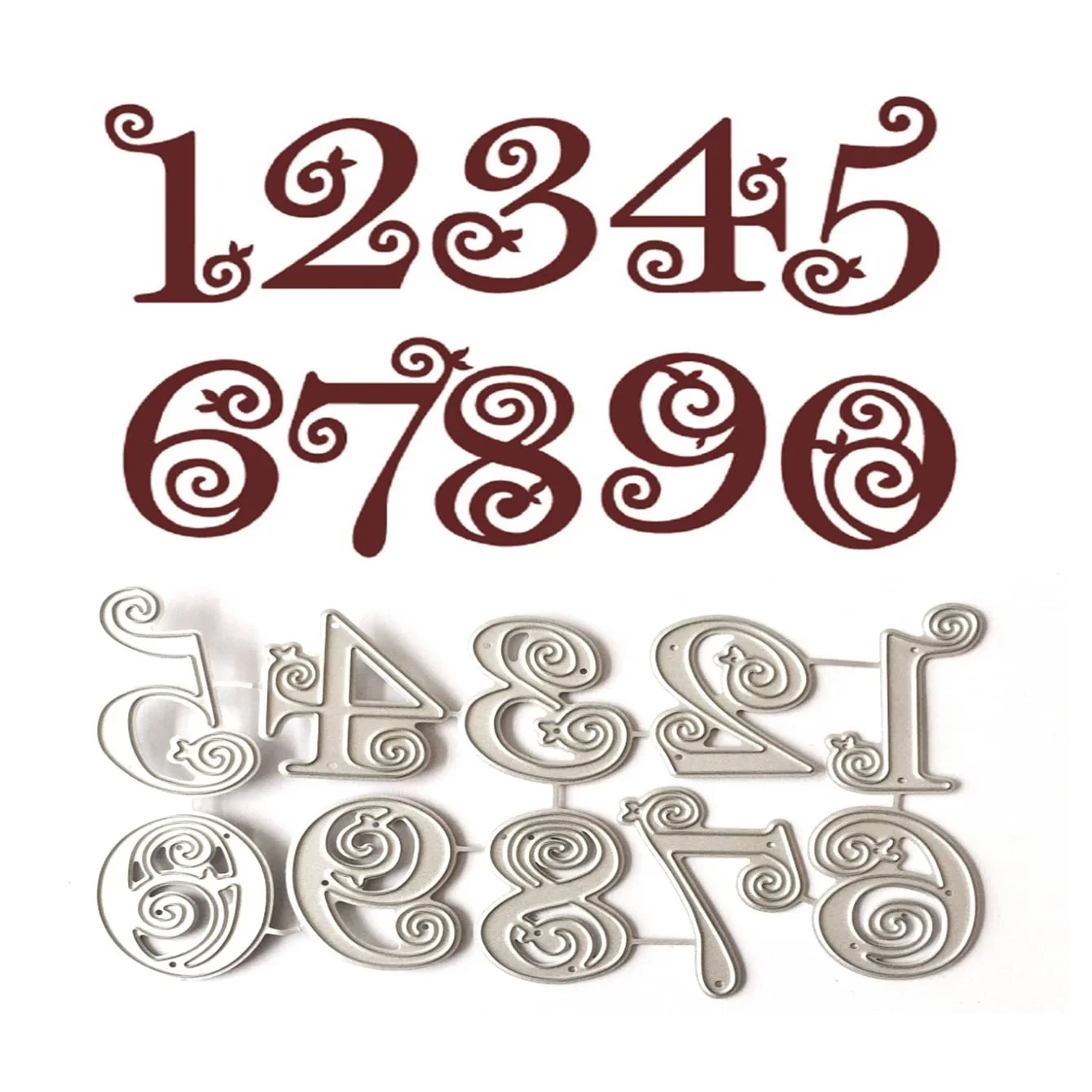 Metal Cutting Dies 0-9 Lace Numbers Digits For DIY Scrapbooking Photo Album Decorative Embossing