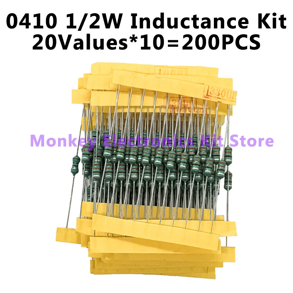 Inductor Assortment Kit 1Set 200PCS 1UH-4.7MH 20values DIP Inductance Color Ring