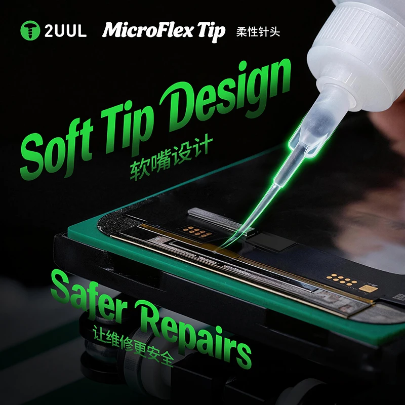 2UUL CS10 MicroFlex 팁 소프트 유연 정밀 디스펜싱 니들 팁 (50개/팩) 정밀 디스펜싱 니들 팁