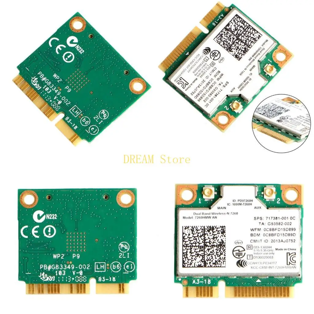7260 7260HMW AN 미니 PCI-E 2.4G/5Ghz Wlan Wifi 카드 호환 무선 베스트 세일용 듀얼 밴드 무선 카드