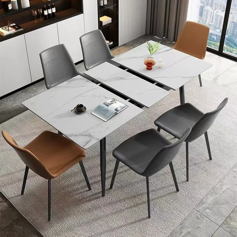 Nordic Extendable Rock Slab Dining Table Multifunctional Luxury ...