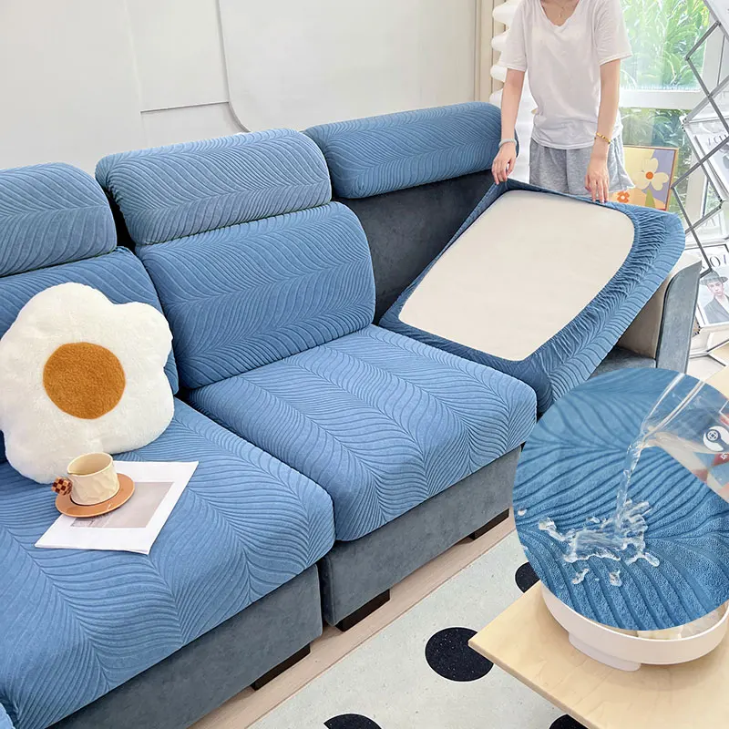 waterproof sofa cushion cover，sofa seat protector，jacquard sofa covers for living room,couch back cushion covers chaselong cover 6
