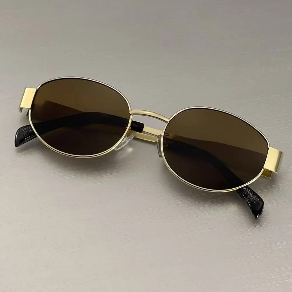 New Oval Sunglasses for Women Men Trendy Metal Frame Sun Glasses Classic Shades Casual Eyewear - Image 3