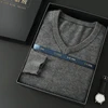 Men's 100% Mink Cashmere Large Size Sweaters Autumn Winter Solid V-neck Casual Knit Pullovers Men Long Sleeve Warm Jumper 5