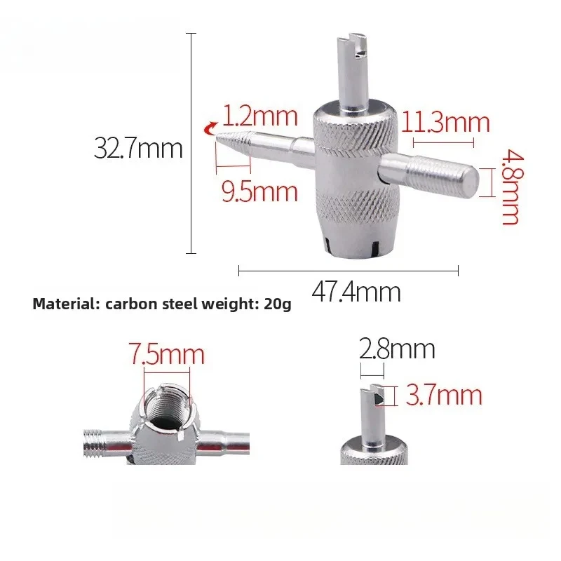 Tyre Valve Core Remover and Installer Tool - Multi-Piece Set