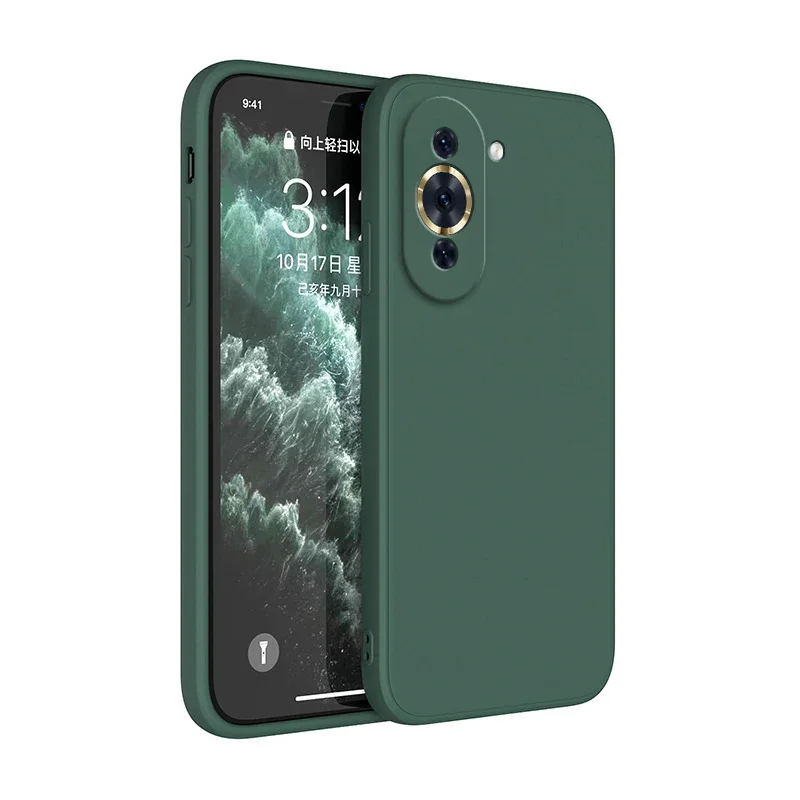 Luxury Liquid Silicone Phone Case with Camera Protection - Classic Square Design