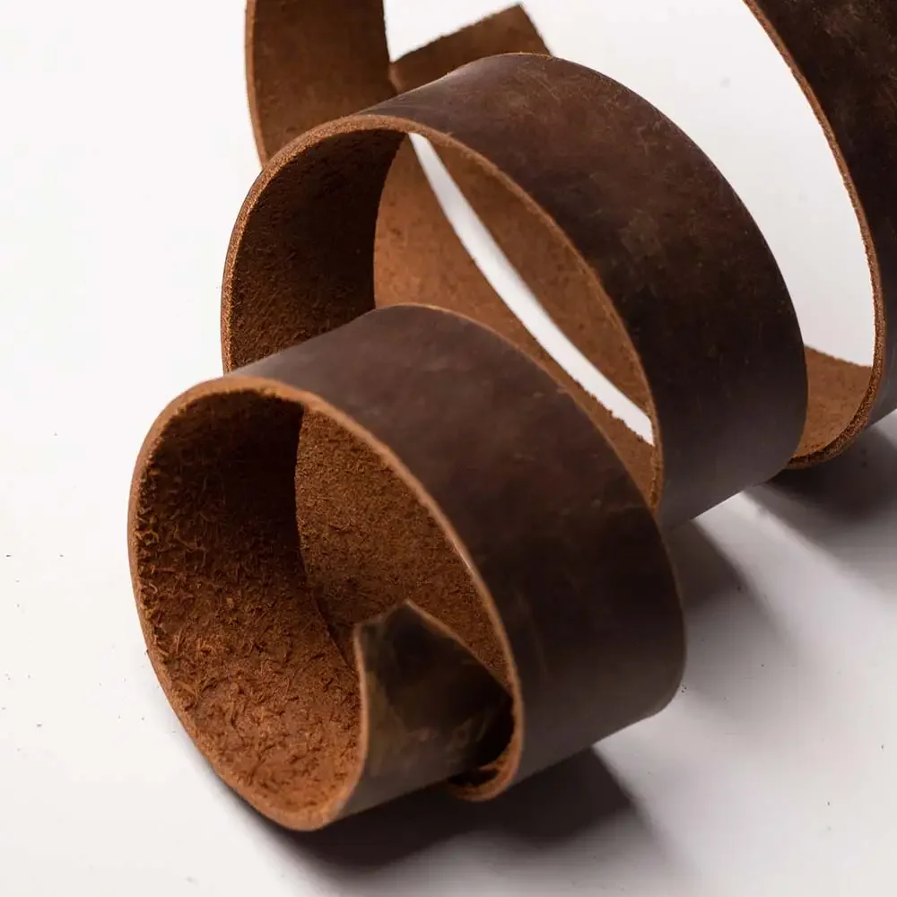 Description Picture 3 of itemjuneTree Cowhide First Layer Leather hides cow skin thick dark brown genuine leather Strip width 1/2/3/5cm