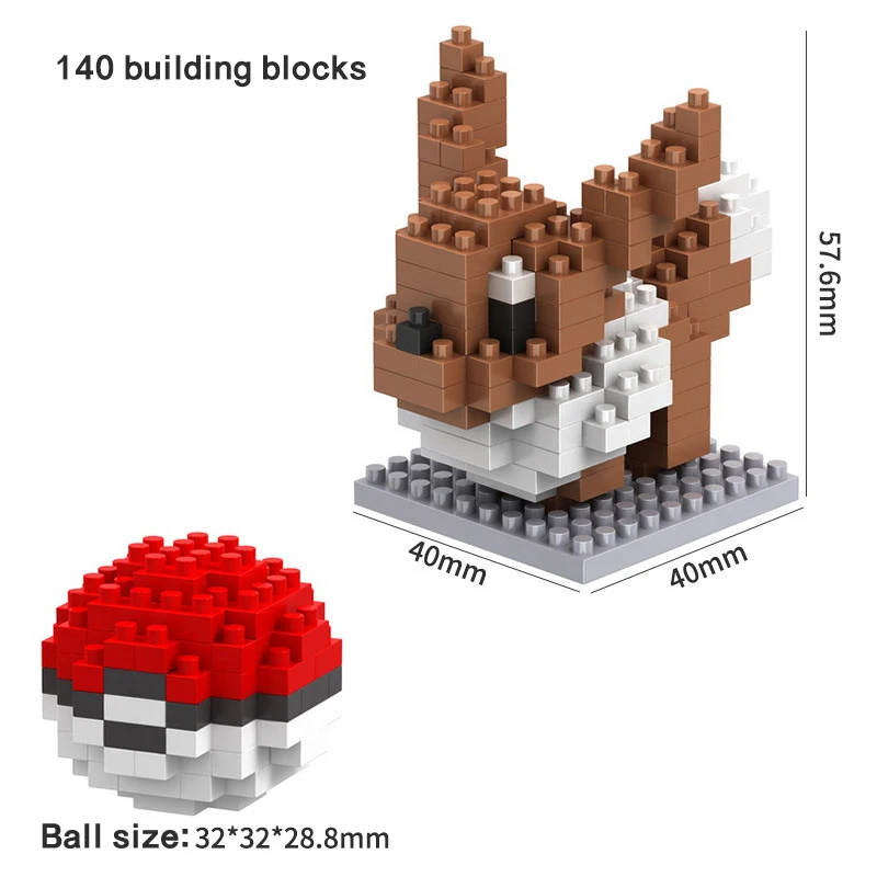 Bloques de construcción de Pokémon para niños, juguetes educativos para armar, Pikachu, Charmander, Psyduck, Snorlax, Gengar, figuras de dibujos animados, miniladrillos