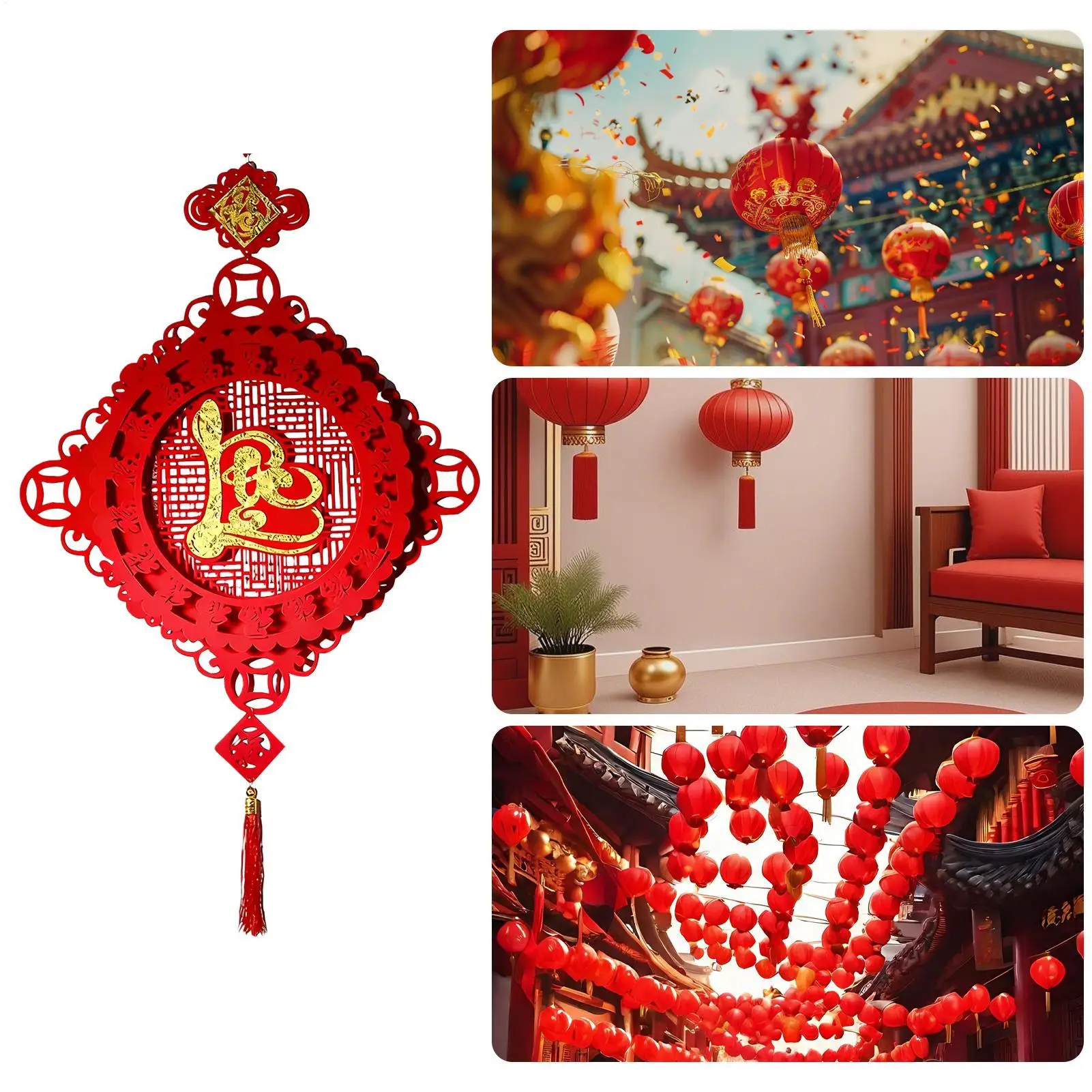 2026 Chinesischer Glücksanhänger Rot-Gold-Thema Anhänger-Ornamente für Zuhause Büro Auto Tür Wand Chinesische Neujahrs-Dekorationen – Detail 13