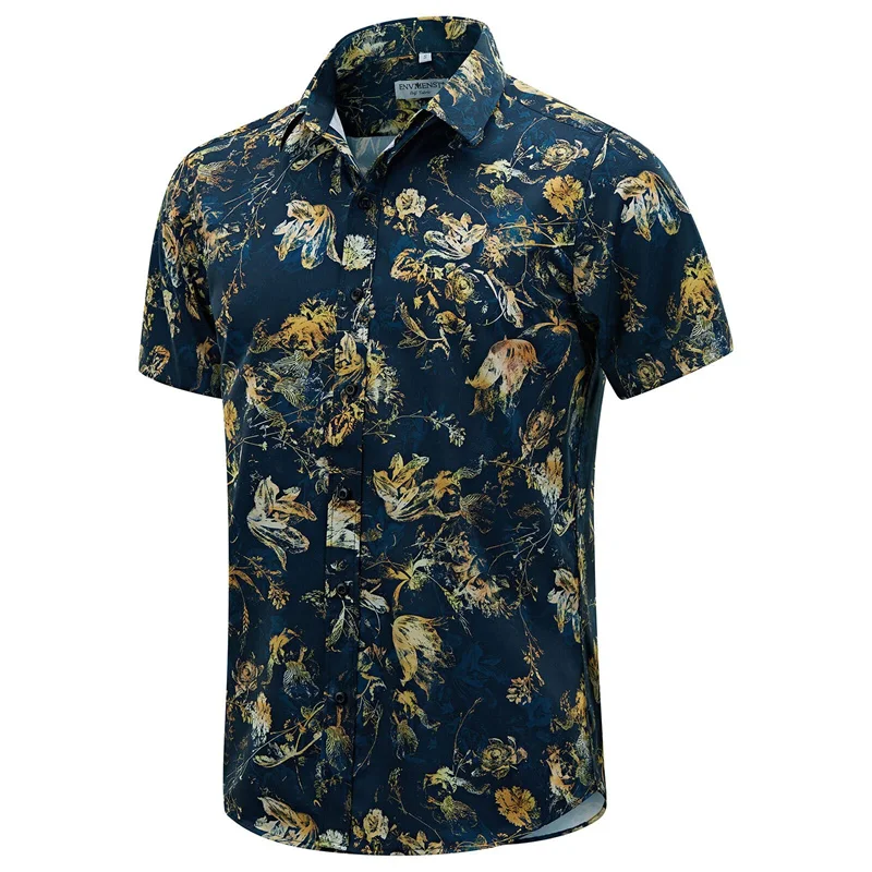 thumbnail image 1 of Camisas de playa con estampado de cocoteros para hombre, ropa con estampado 3D, camisas hawaianas Aloha, camisetas de manga corta Y2K, ropa vintage, blusa con solapa, 1 of 5