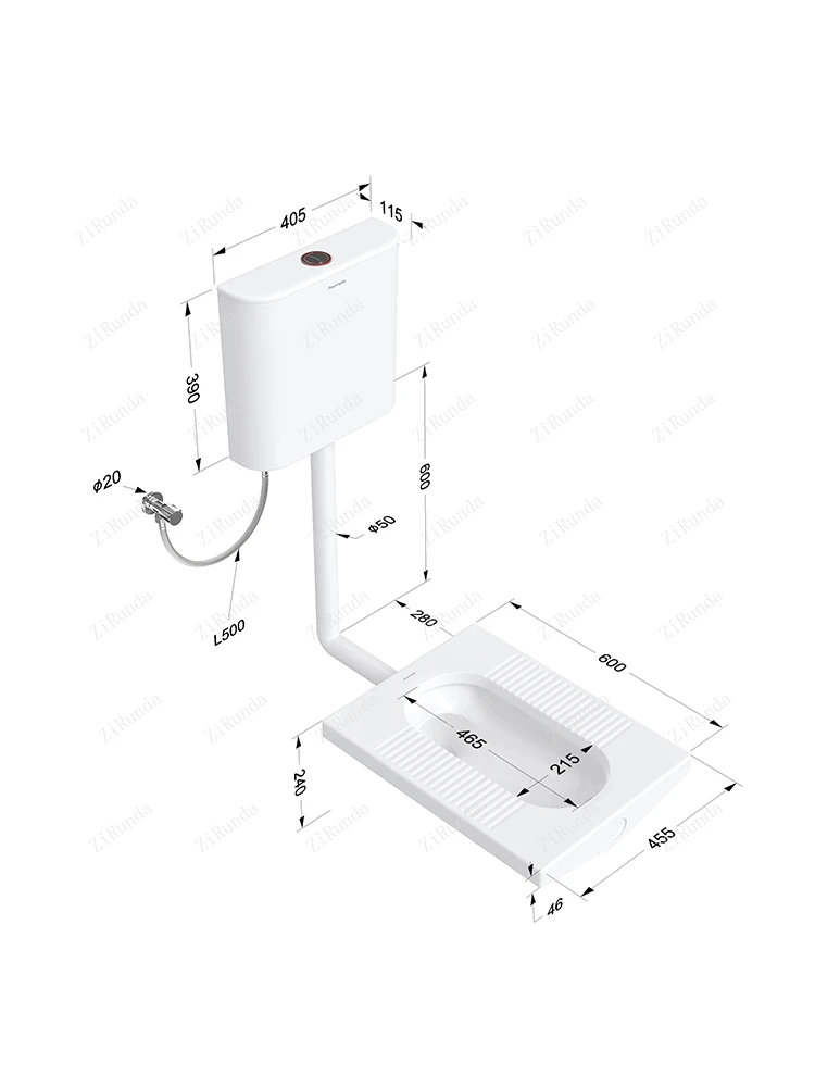 *Toilet Household Squat Toilet Ceramic Water Tank Set Toilet Odor-resistant Squat Urinal Squatting Urinal 5