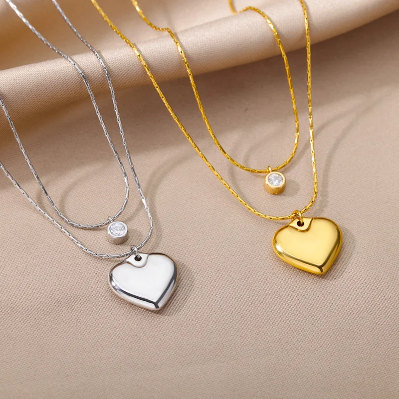 Stainless Steel Gold Color Multi-Layer Geometric Necklace For Women 2022 Trendy New Fashion Party Jewelry Collares Dropshipping
