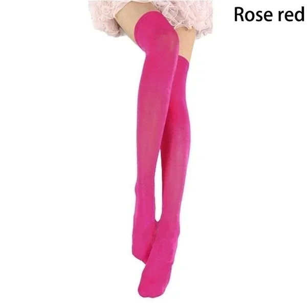 Sexy Schwarz Weiß Soild Farbe Lange Socken Frauen Über Knie Oberschenkel Hoch Über Den Knie Strümpfe Lolita Damen Mädchen Warme Knie Socken – Detail 9