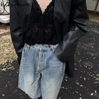 Chemisiers en dentelle évidés à manches longues pour femmes, voir à travers les chemises blanches, vêtements sexy, mode d'été, 2025 2