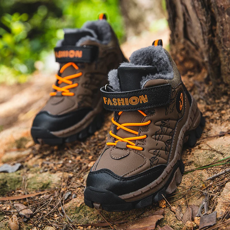 أحذية شتوية جديدة للأولاد  لتسلق الجبال أحذية رياضية للأطفال في سن المراهقة بخطاف وحلقة