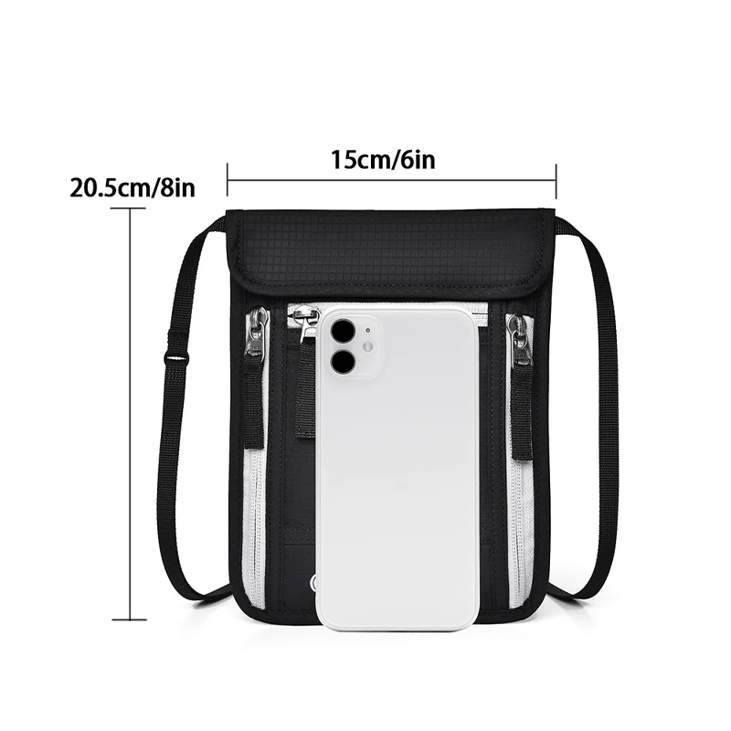 Multi Functional Passport Bag Flight Clip Portable Overseas Carry RFID Document Storage Bag Large Capacity Small Shoulder passport holder