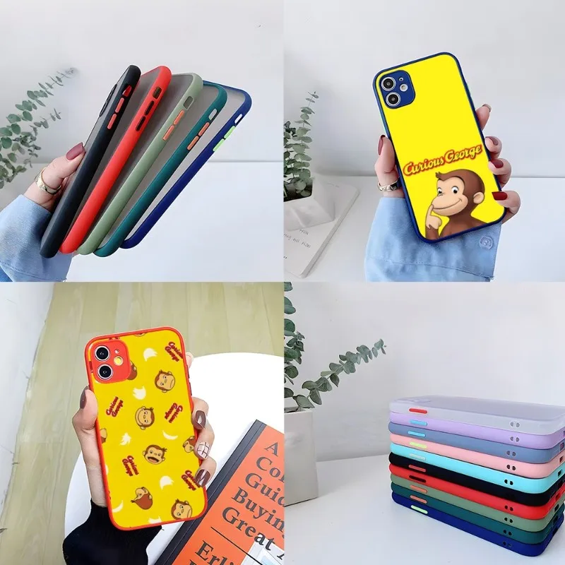 Smart George Monkey Phone Case Red Blus Per Iphone 13Pro 12 11 14 Pro Max Mini 8 7 Plus Se2020 Xs Max X Xr Cover Opaca