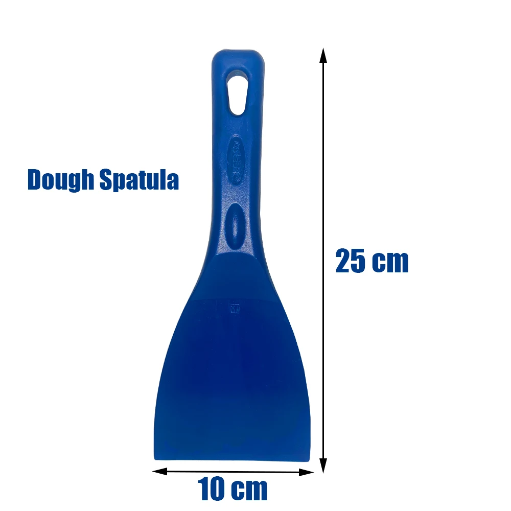 SHANGPEIXUAN 14/13/12 inch Pizza Peel with Flexible Scraper Set Blue Handle Spatulas Hard Anodized Pizza Shovel Tools