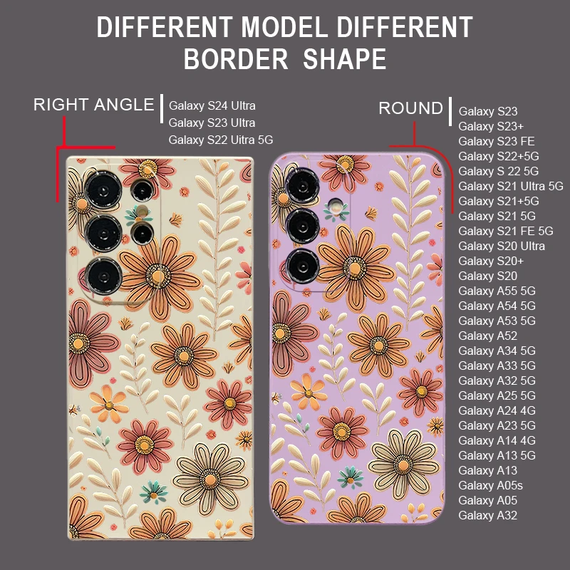 Retro Sunflower Leaf Pattern Phone Case