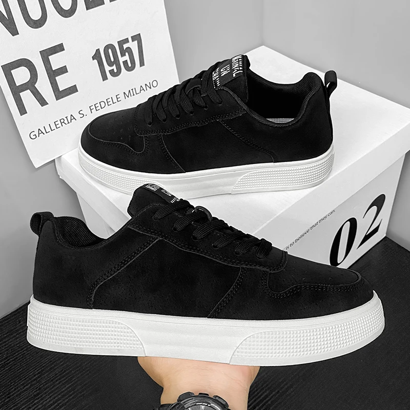 Fashion Suede Men&rsquo;s Casual Shoes Platform Comfortable Men Board Shoes Thick Bottom Men Walking Sneakers High Quality Sport