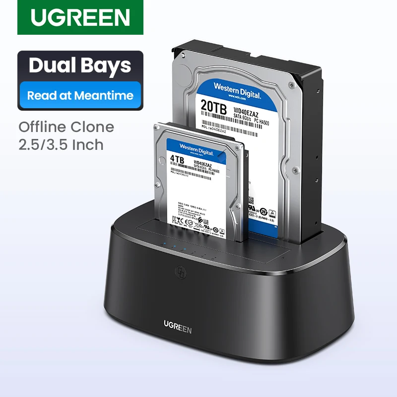 Ugreen Hdd Docking Station Sata para Usb 3.0 Adaptador para 2.5 3.5 Case de Disco Ssd Caixa Hdd Doca Disco Rígido Gabinete Docking Station