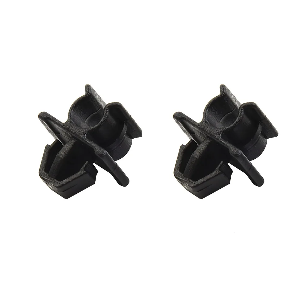 2-Piece Hood Support Rod Holder Clips For Nissan - Black Plastic