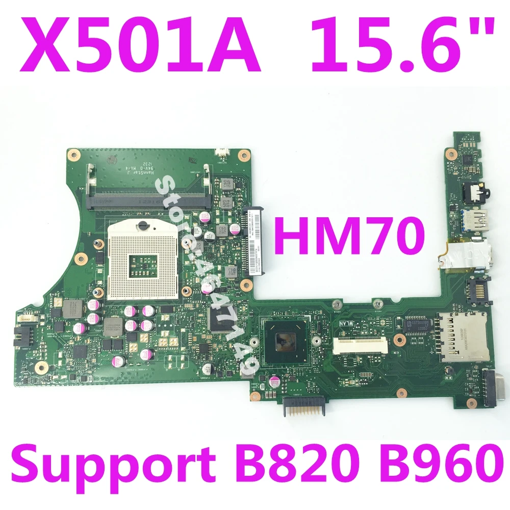 X501A SLJNV HM70 поддержка B820 B960 CPU материнская плата REV 2 0 для ASUS X401A X301A ноутбука 100%
