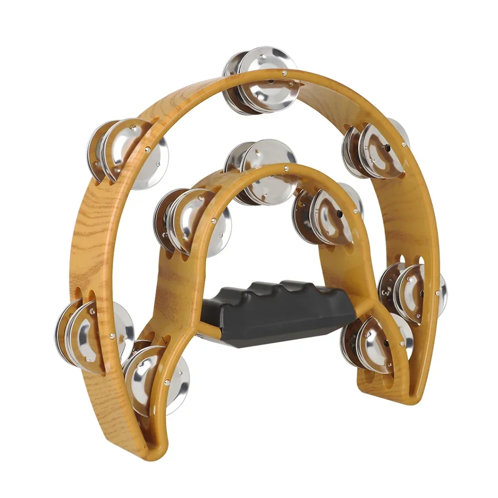 Wooden half-moon drum, creative percussion tambourine, ABS instrument 1PCS