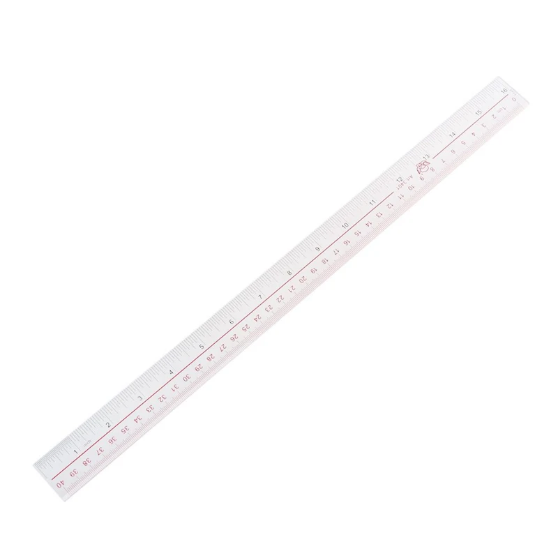 SOSW-40cm 16 Inches Length Measure Clear Plastic Straight Edge Ruler