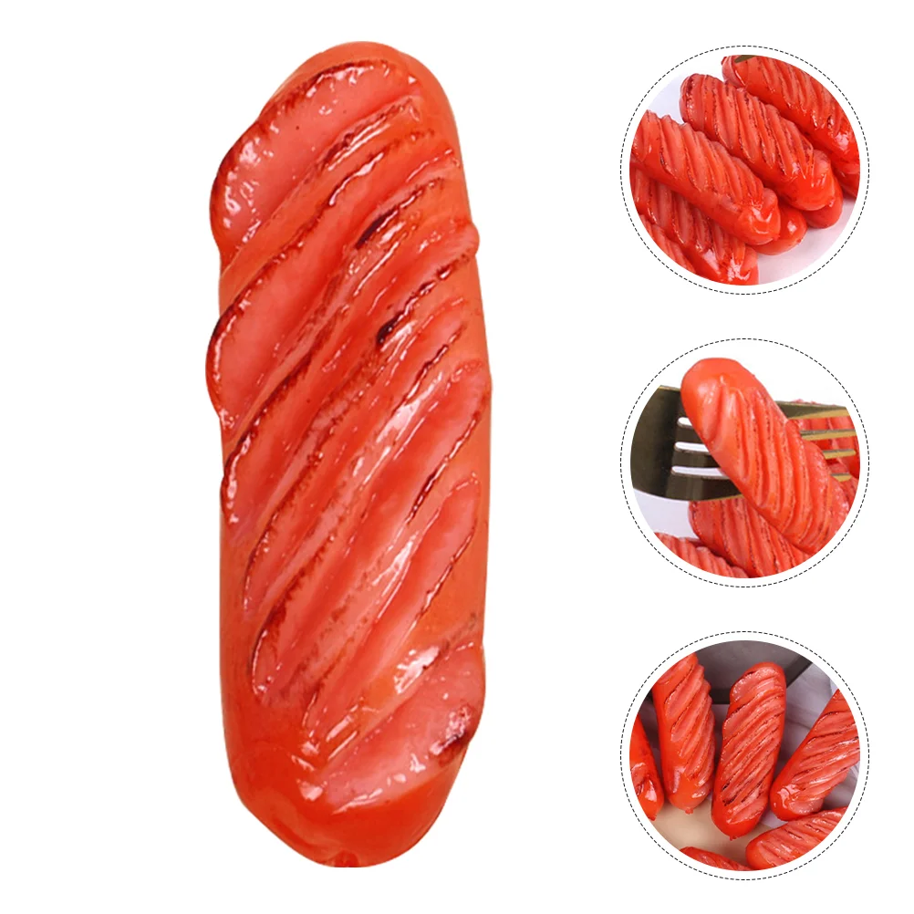 

3 Pcs Simulated Sausage Desktop Hot Dog Ornament Restaurant Fake Food Decorate Pvc Layout Prop Artificial