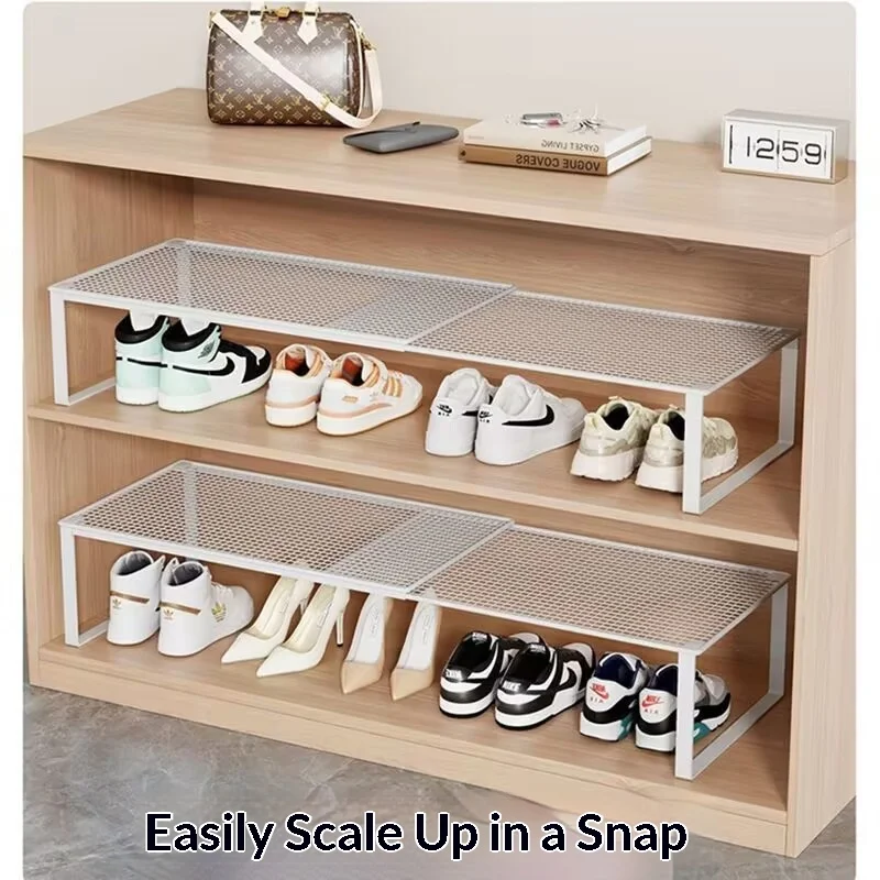 Retractable Wardrobe Storage Layered Organizer Clothes Rack Internal Space Utilization Cabinet Pull-out Shelf Shoe Rack