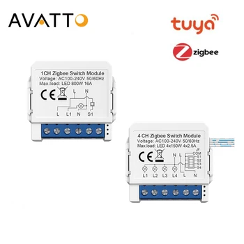 AVATTO Tuya ZigBee Smart Switch DIY Module Timer Relay Automation Smart Life APP Remote Control Work With Alexa Google Home