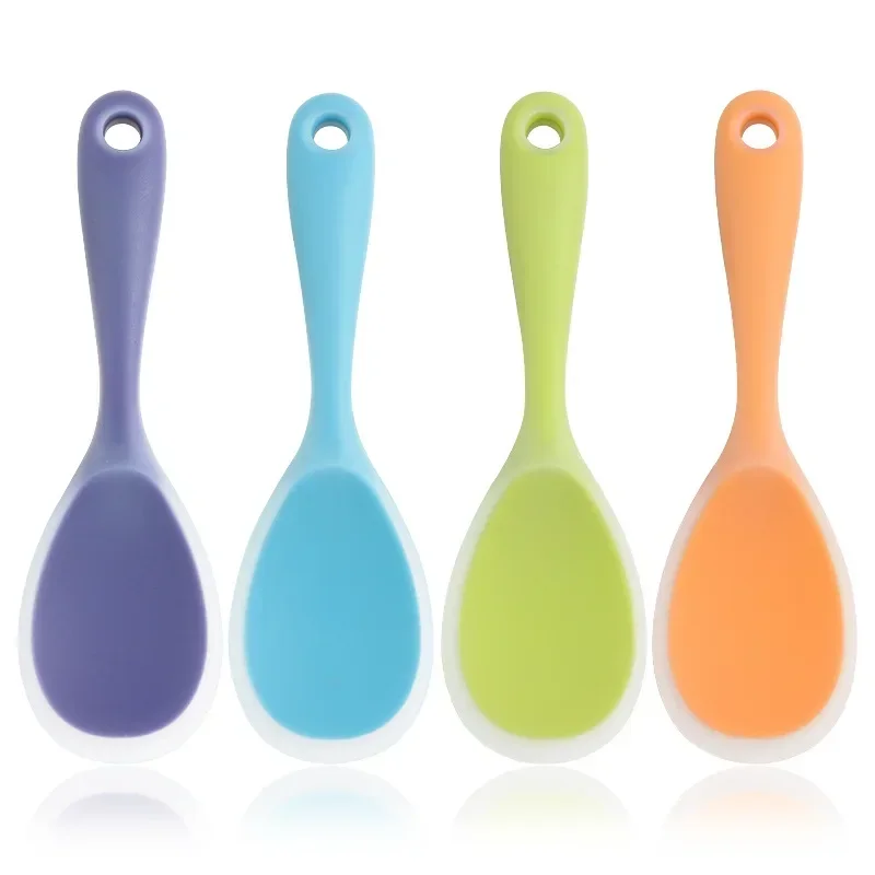 Silicone Cooking Spoon Heat-resistant Rice Scoop Anti-scald Non-stick Cookware Tablespoon Cooking Utensils silicone kitchen utensils,silicone cooking spoon,cooking scoop