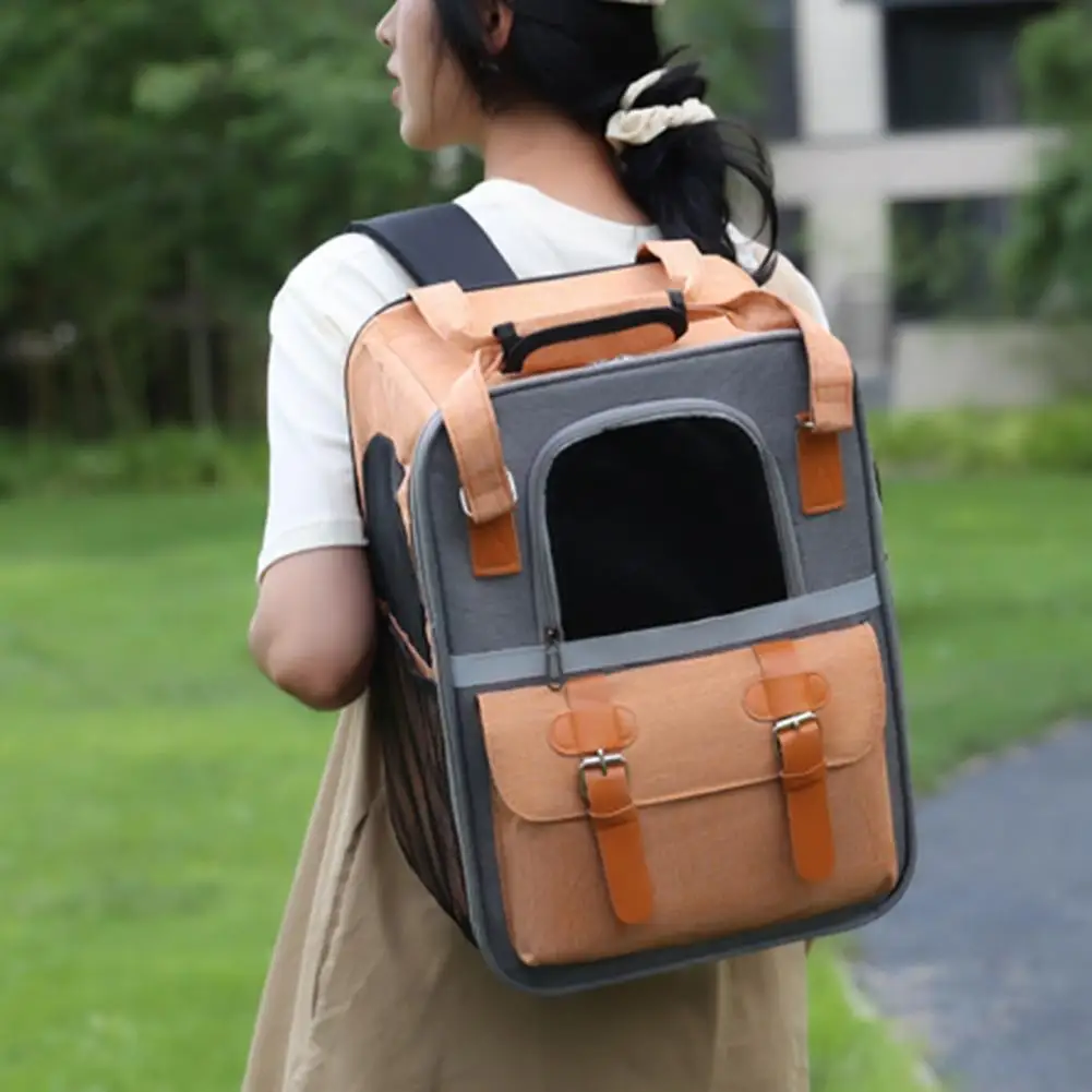Pet Backpack Expandable Cat Backpack Portable Expandable Pet Carrier for Cats Dogs Breathable Travel Bag for Outdoor