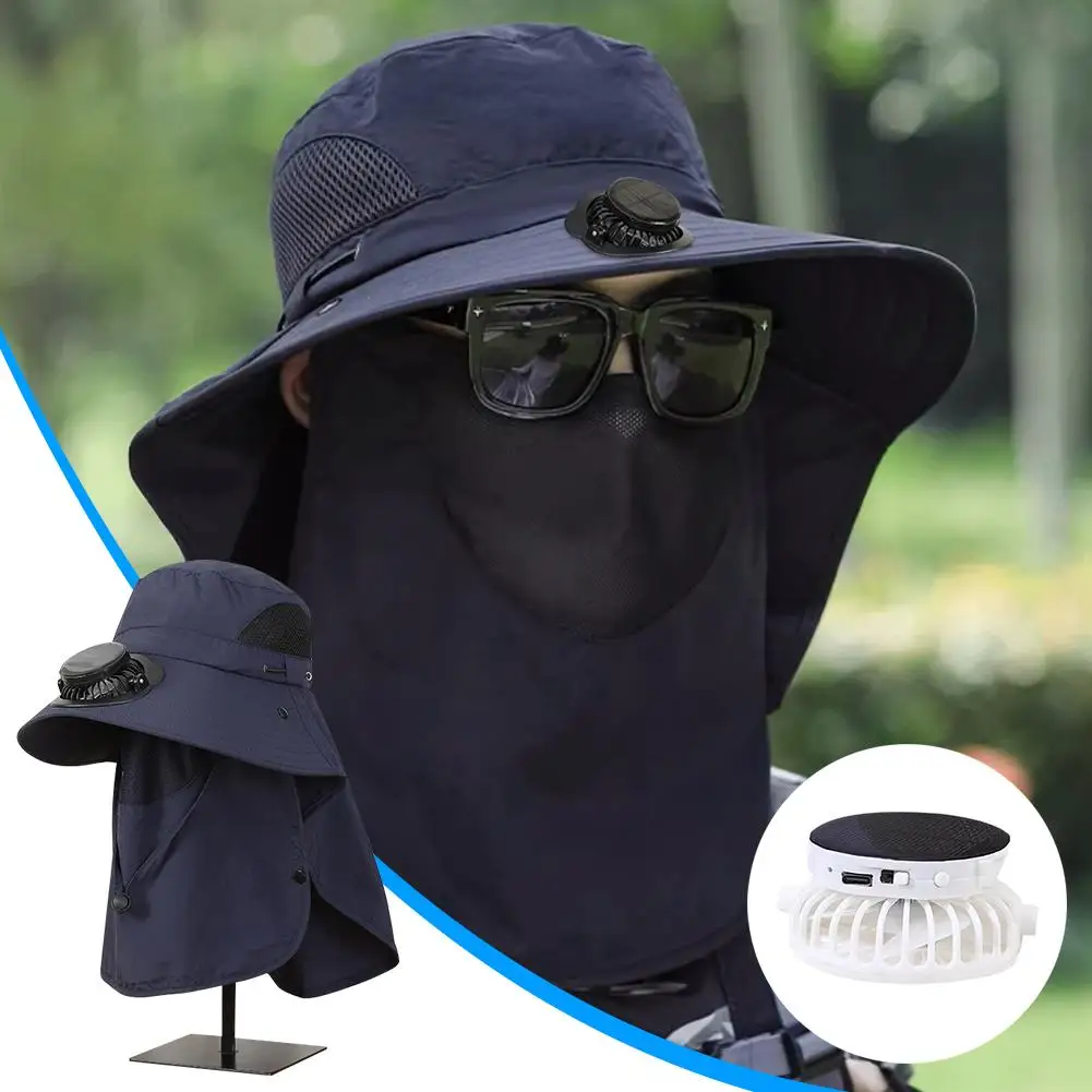 Sun Hat Sun Protection Hat Solar Charging Fan Hat Working Outdoors Sunshade Sun Pot Picking Sun Hat Tea Garden Protection Greenhouse Removable