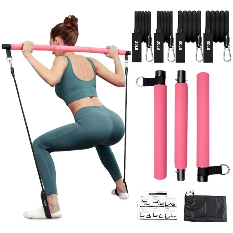 Kit de barre Pilates portable avec bande de résistance