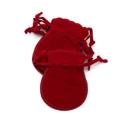 Set of 10 Elegant Velvet Drawstring Pouches for Jewelry and Gift Packaging (Wine red)