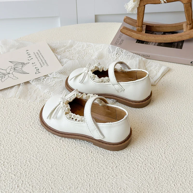 Girls Casual Leather Shoes Soft Sole Anti Slip Korean Style