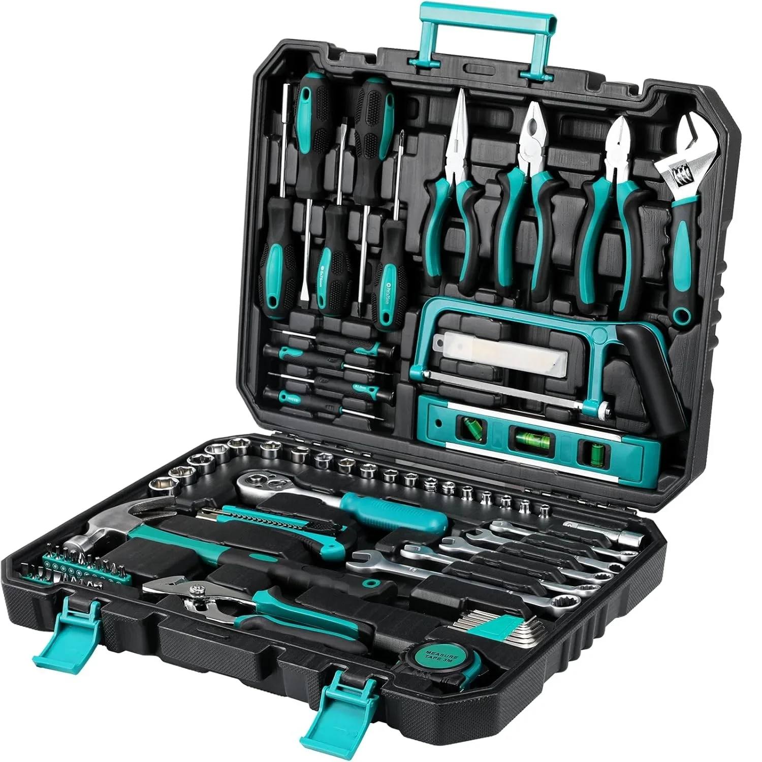 79 Piece Home Auto Repair Tool Kit, Wrench Plastic Toolbox with General Household Hand Tool Set w/ Plastic Toolbox Storage Case 1