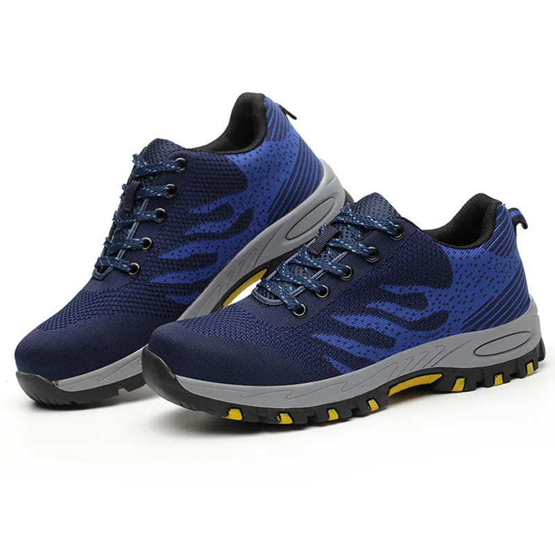 Breathable Lightweight Casual Work Shoes Safety Boots Steel Toe and Steel Sole Safety Shoes