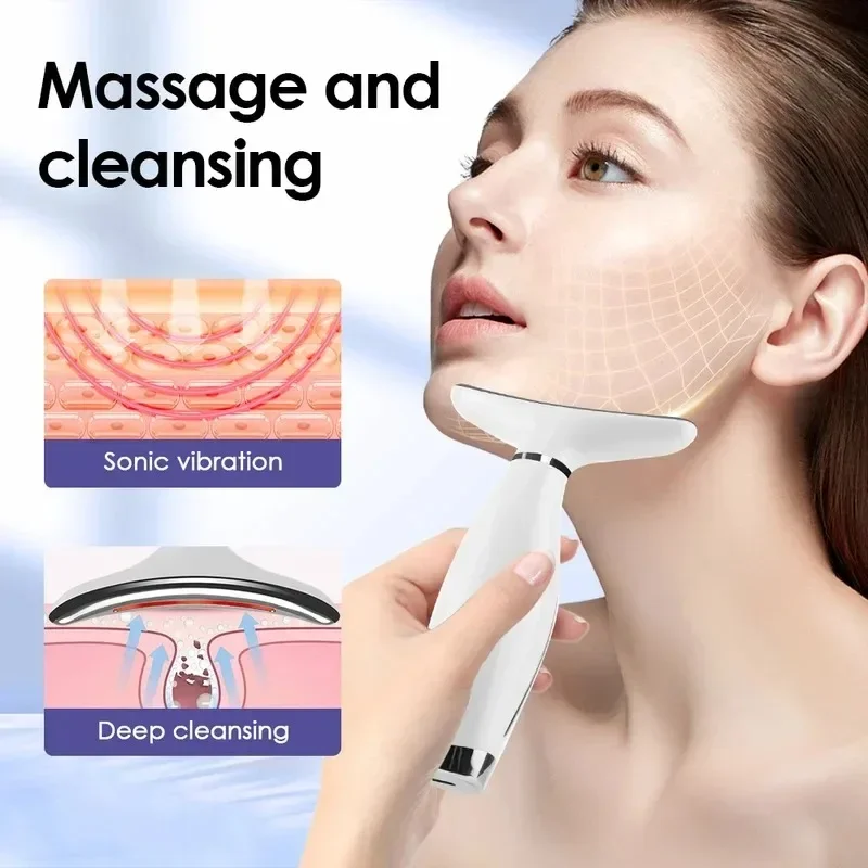 LED Face Neck Beauty Device Vibration Massage