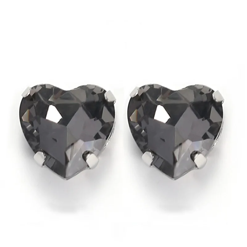 Herzförmige Glasrhinesteine mit Krallenbefestigung, zum Aufnähen, Kristallsteine, Strass-Diamanten, silberne Metallbasis, Kristalle für Handarbeiten – Detail 5