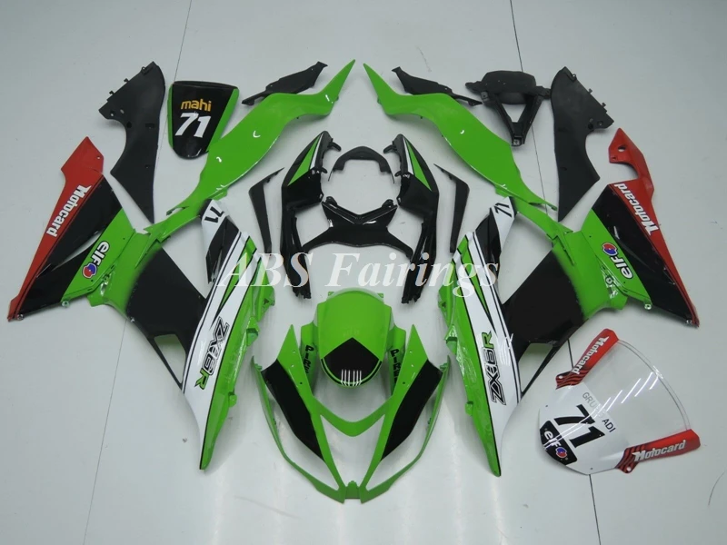 

Комплект обтекателей из АБС-пластика, 4 подарка, подходит для KAWASAKI ZX-6R 13 14 15 16 17 636 2013 2014 2015 2016 2017 2018, комплект кузова, зеленый, красный